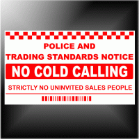 1 x No Cold Callers,Salesman Calling Warning House Sticker-Self Adhesive Vinyl Door or External Window Sign